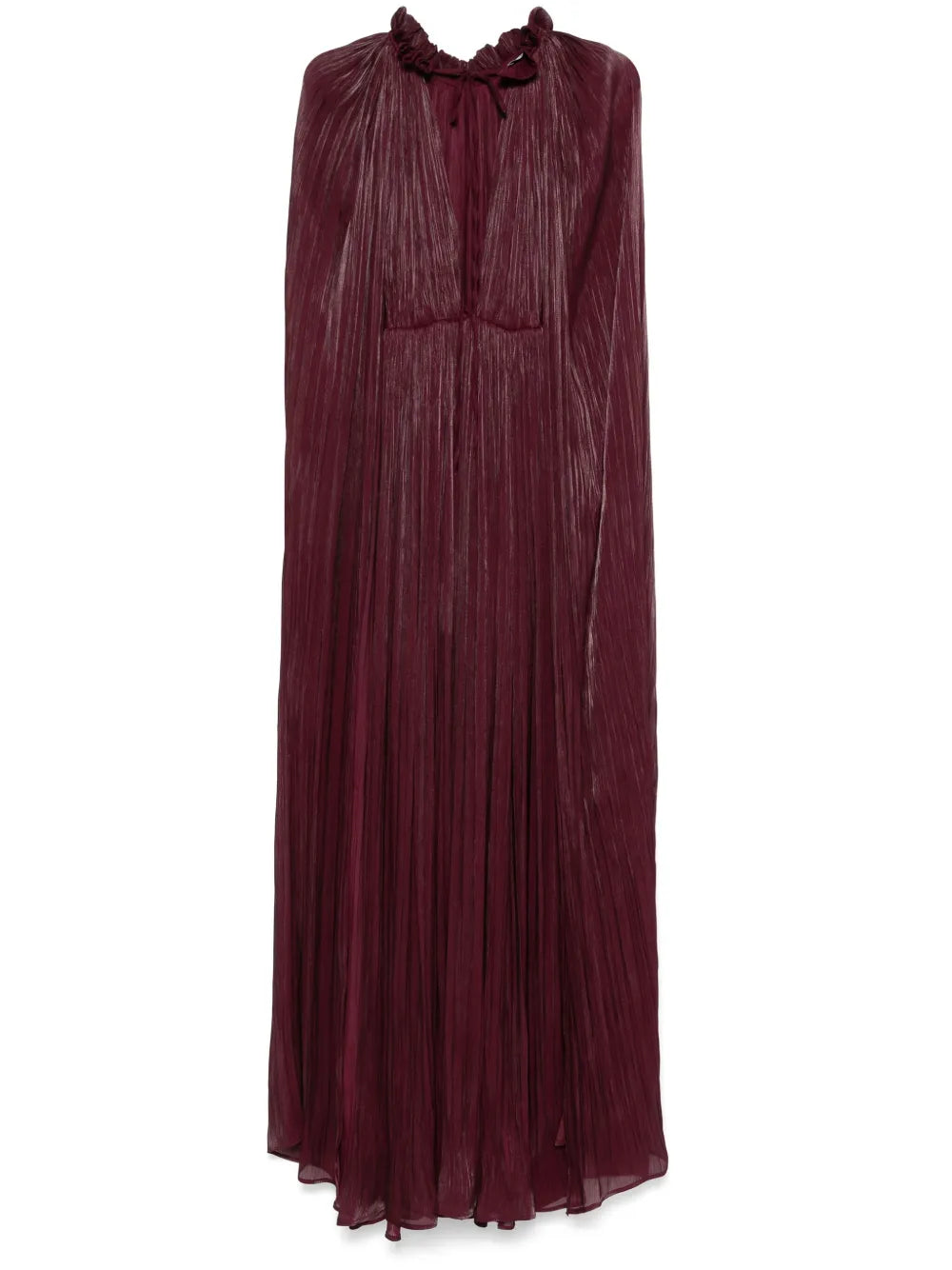 Ana Radu Pleated Gown — Red — Size S — Front View