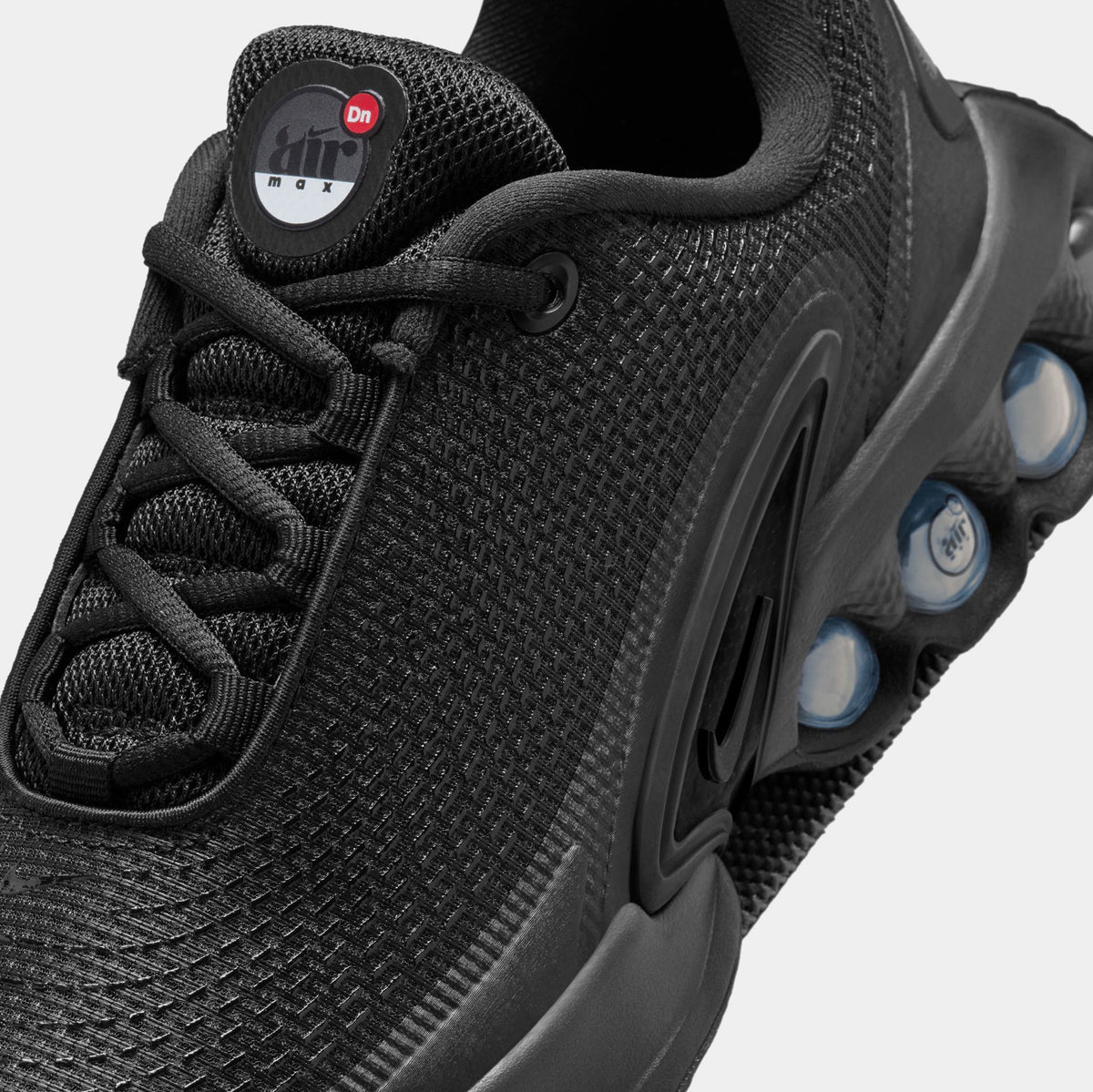 Exclusive Air Max DN Grade School Running Shoes (Black/Grey) — 1Y — Side View