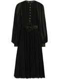 Dolce Gabbana Floral Applique Midi Dress — Black — Size XS — Front View