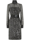 Dolce Gabbana Sequinned Dress — Black — Size XS — Front View