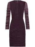 Dolce Gabbana Draped Detail Mini Dress — Red/ Purple — Size S — Front View