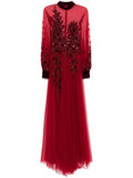 Saiid Kobeisy Bead Embellished Dress — Red — Size XS — Front View