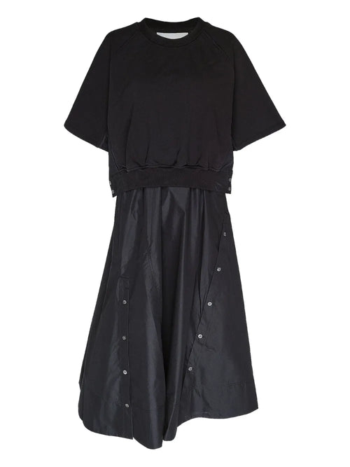 31 Phillip Lim Sweatshirt Paneled Dress — Black/ Red — Size XS — Front View