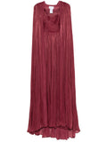 Ana Radu Layered Plisse Gown — Red — Size S — Front View