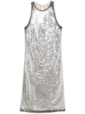 The Attico Sequin Embellished Mini Dress — Silver — Size XS — Front View