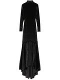 Atu Body Couture Velvet Maxi Dress — Black — Size XS — Front View