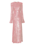 Lapointe Sequin Embellished Maxi Skirt — Pink — Size XS — Front View