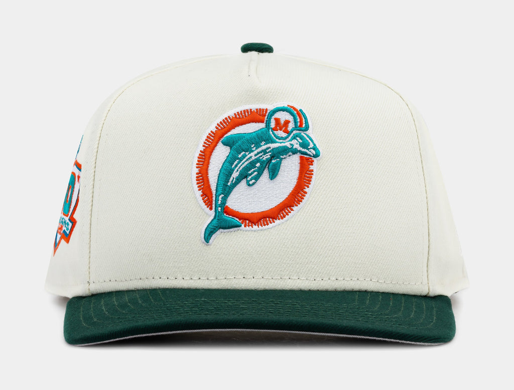 Exclusive Shoe Palace Exclusive Miami Dolphins 50 Seasons 950AF Snapback Mens Hat (Blue/Orange) — OS — Front View