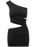 Dsquared2 Bandage Mini Dress — Black/ Red — Size XS — Front View