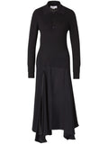 Victoria Beckham Henley Midi Dress — Black — Size XS — Front View