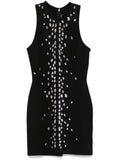 David Koma Crystal Embellished Mini Dress — Black — Size XXL — Front View