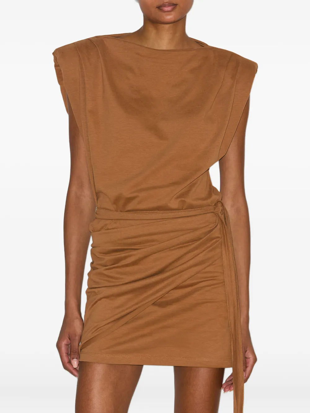Isabel Marant Marielle Wrap Mini Dress — Brown — Size XS — Front View