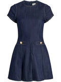Cinq A Sept Denim Nova Dress — Blue — Size XS — Front View