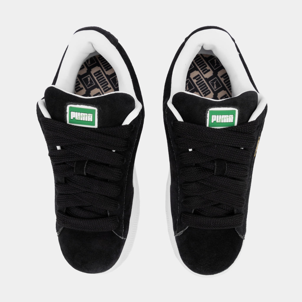 Exclusive Suede XL Mens Lifestyle Shoes (Black/White) — 4 — Side View