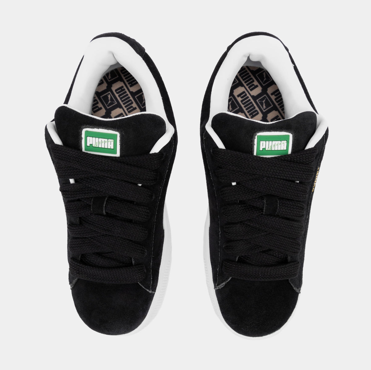 Exclusive Suede XL Mens Lifestyle Shoes (Black/White) — 4 — Side View