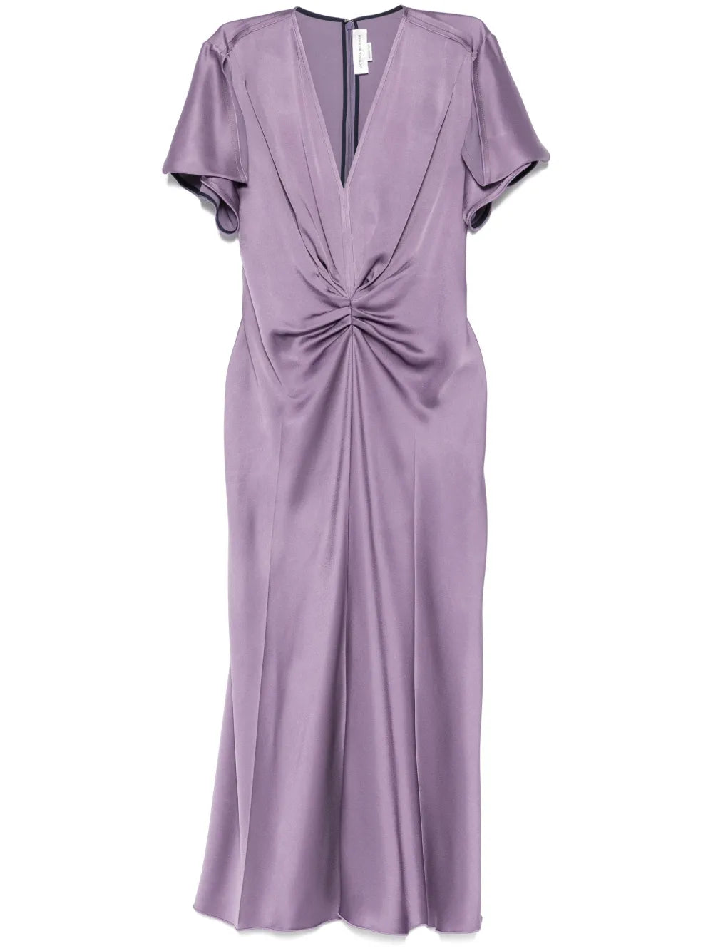 Victoria Beckham Satin Maxi Dress — Red/ Purple — Size XS — Front View