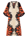 La Doublej X Mother The Kaftan Dress — Tan — Size S — Front View