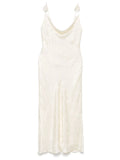 Rotate Birger Christensen Satin Midi Dress — Beige — Size XS — Front View