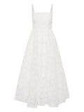 Rebecca Vallance Deliah Floral Embroidered Midi Dress — White/ Red — Size XS — Front View