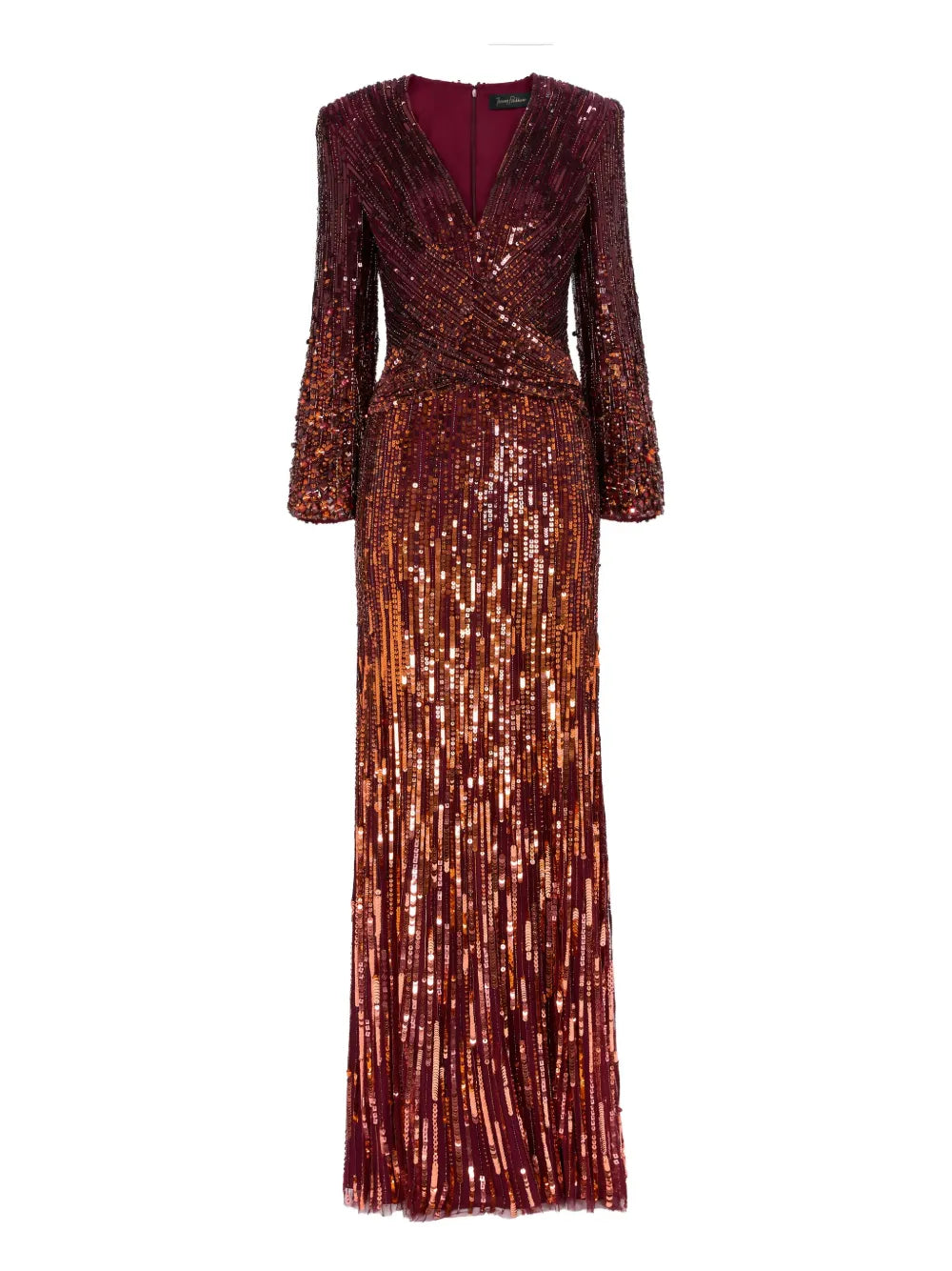 Jenny Packham Cosmos Maxi Dress — Red — Size XS — Front View