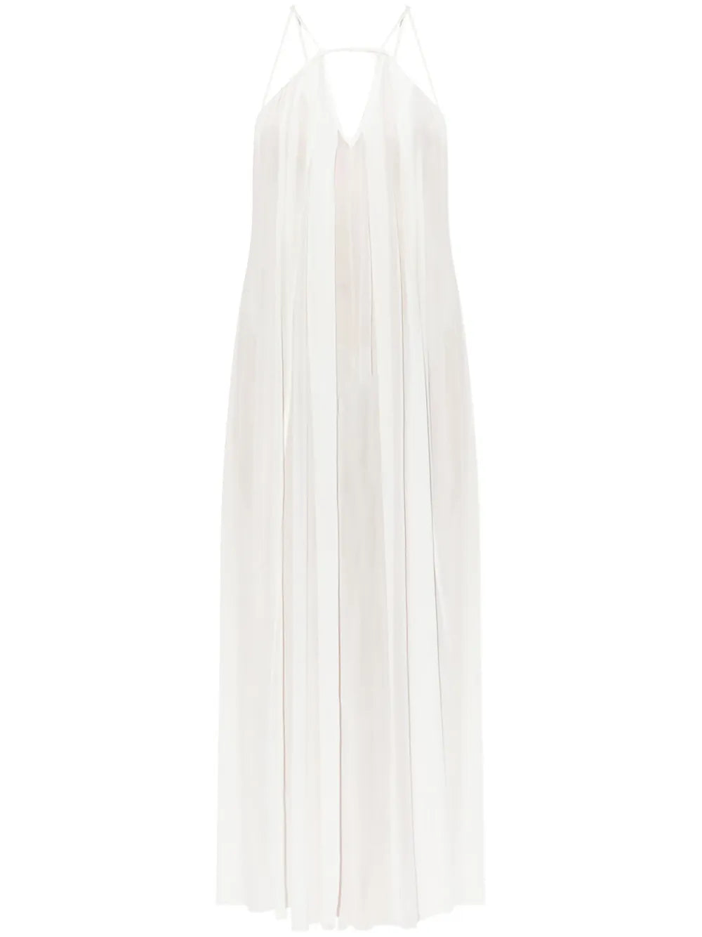 Cult Gaia Open Back Maxi Dress — White/ Red — Size XS — Front View