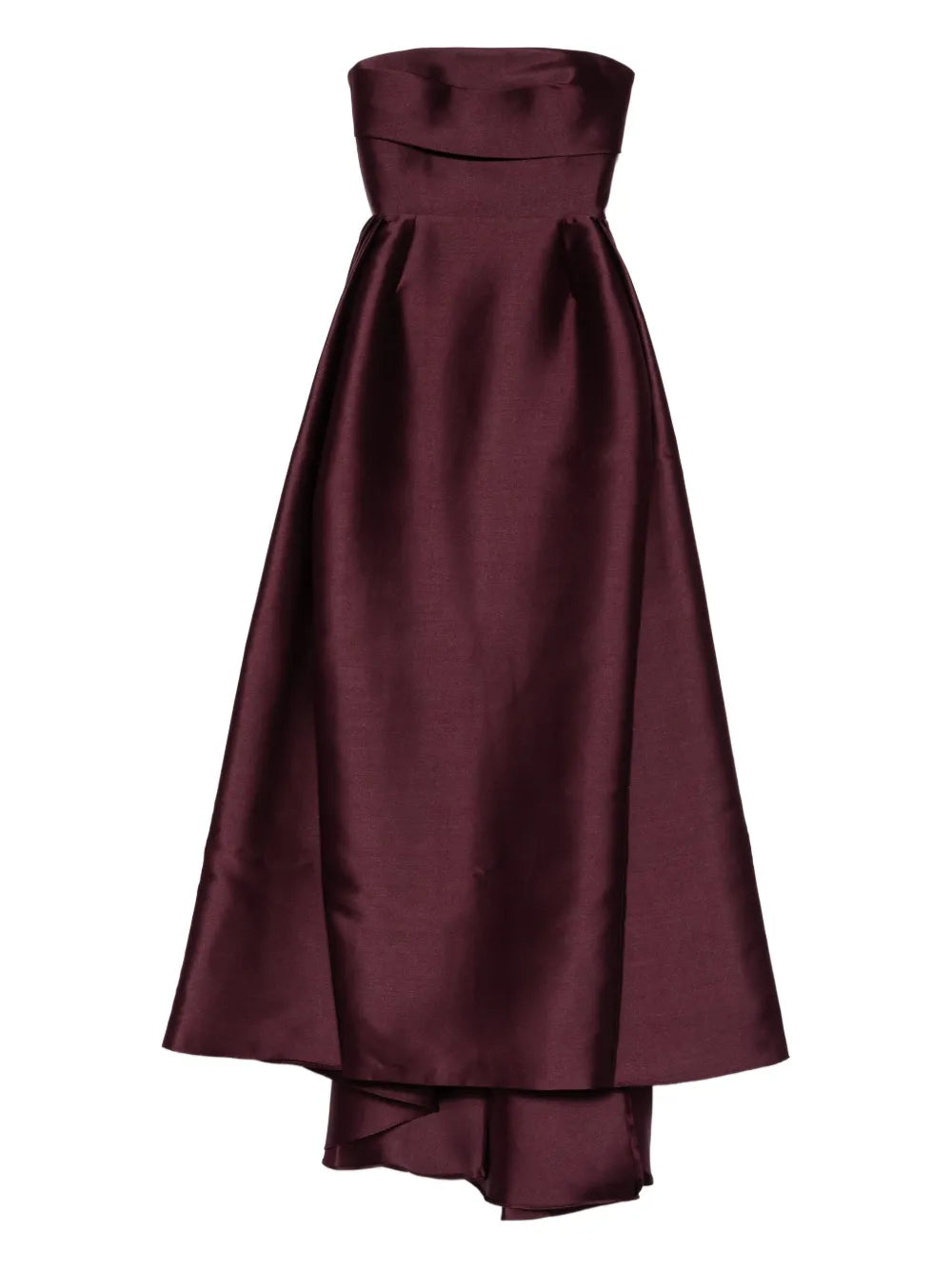 Solace London Tiffany Strapless Asymmetric Maxi Dress — Red — Size S — Front View