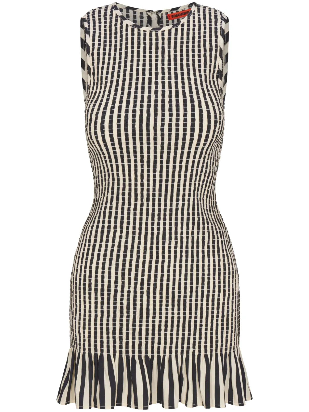 Simon Miller Belle Smocked Mini Dress — Black — Size XS — Front View