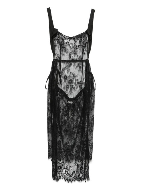 Alchemy Lace Midi Dress — Black — Size XS — Front View