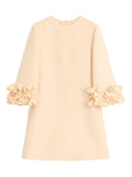 Valentino Garavani Crepe Couture Mini Dress — Beige — Size M — Front View