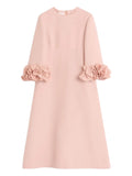 Valentino Garavani Midi Crepe Couture Midi Dress — Pink — Size XS — Front View