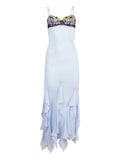 Fleur Du Mal Eden Dress — Blue — Size XS — Front View