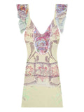 Diesel M Fiorenza Ruffled Dress — Beige — Size XS — Front View