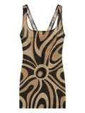 Pucci Marmo Print Square Neck Mini Dress — Black — Size XS — Front View