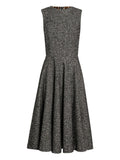 Dolce Gabbana Pleat Detail Midi Dress — Black — Size XS — Front View