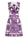 Dolce Gabbana Graphic Print Dress — White — Size S — Front View