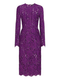 Dolce Gabbana Dna Cordonetto Lace Dress — Purple — Size XS — Front View