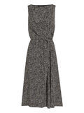 Dolce Gabbana Herringbone Sleeveless Midi Dress — Black — Size XS — Front View