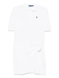 Polo Ralph Lauren Draped Panel Mini Dress — White — Size XS — Front View