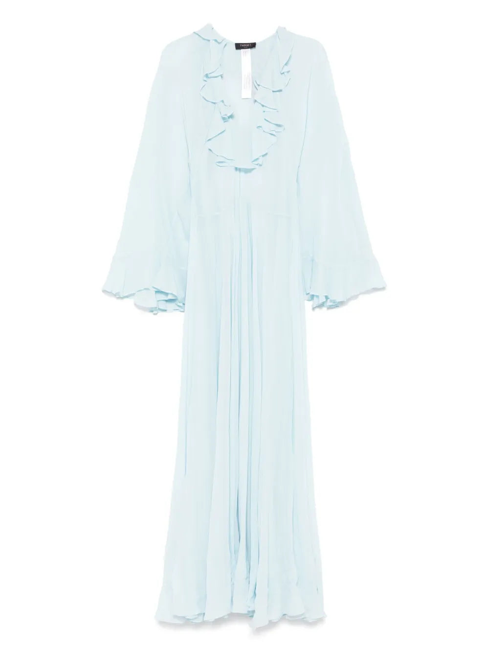 Twinset Ruffle Detailed Maxi Dress — Blue — Size XS — Front View