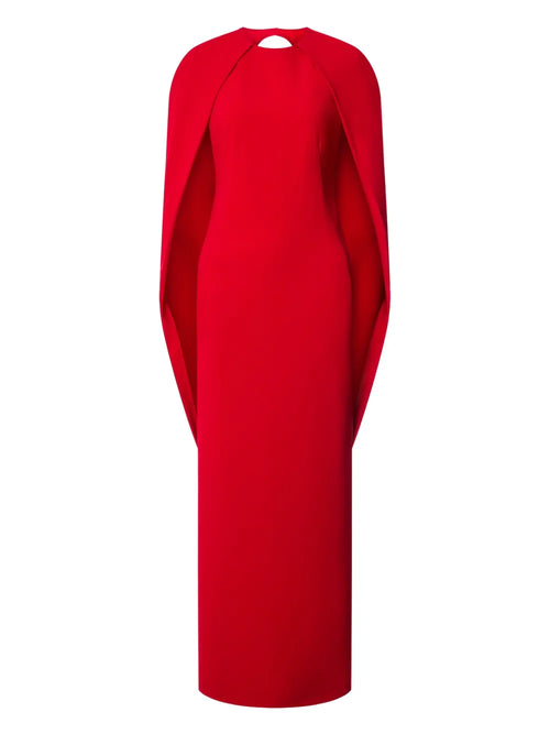 Alberta Ferretti Crepe Dress — Red — Size XS — Front View