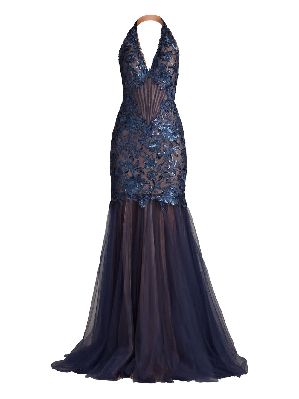 Tadashi Shoji Evaine Dress — Blue — Size XS — Front View