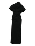 Entire Studios Flop High Neck Midi Dress — Black — Size S — Front View