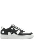 A Bathing Ape?Star Patch Low-Top Sneakers — Black / White — Size US M 3.5 - US W 5 — Front View
