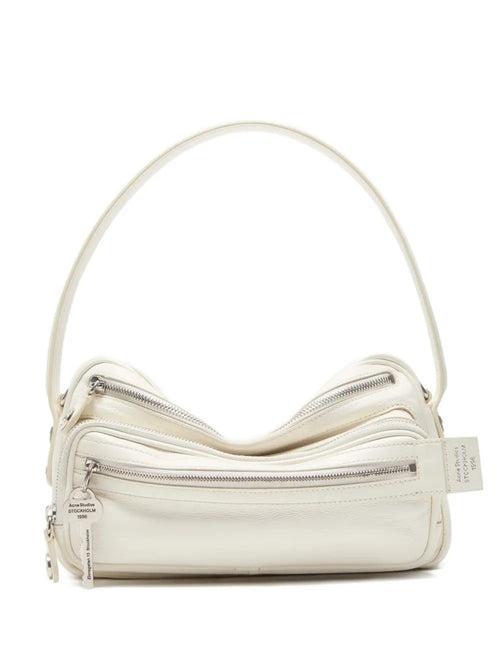Acne Studios Triple Zip Leather Shoulder Bag — Same as shown — Size One Size — Front View