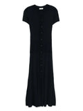Sandro Knitted Midi Dress — Blue/ Navy — Size XS — Front View