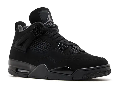 Air Jordan 4 Retro Black Cat — Black/Black/Light Graphite — Size US M 3.5 - US W 5 — Side View
