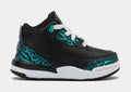 Exclusive Air Jordan 3 Retro Black and Hyper Jade Infant Toddler Lifestyle Shoes (Black/Siren Red/Hyper Jade/White) — 2C — Front View