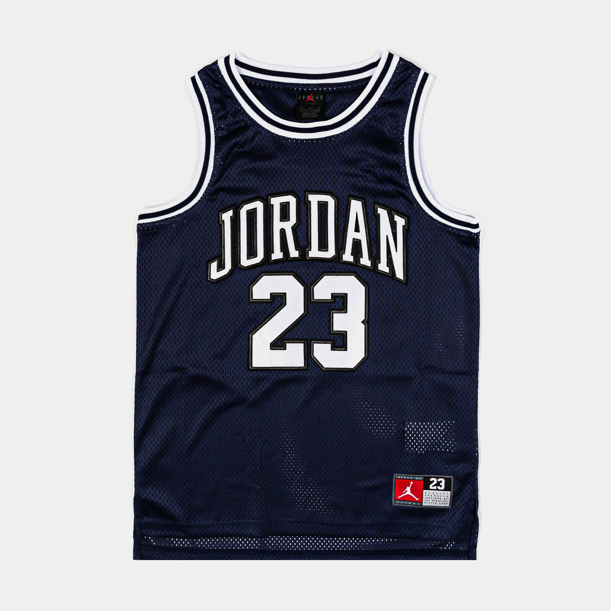 Exclusive JDN 23 Tank Grade School Jersey (Midnight Blue/White) — S — Front View
