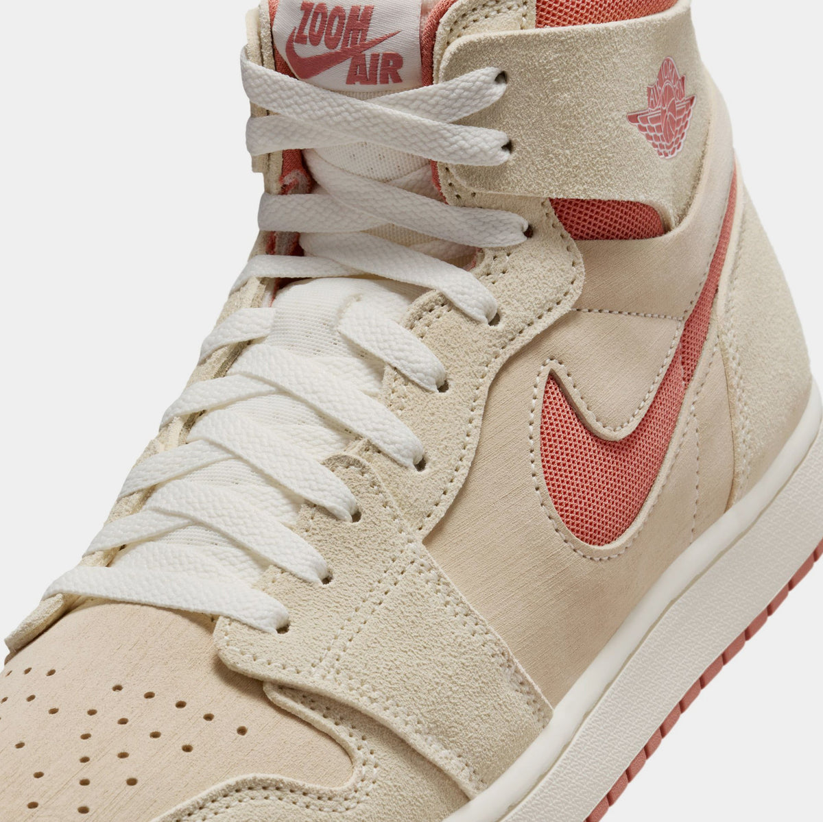Exclusive Air Jordan 1 Zoom CMFT 2 Mens Basketball Shoes (Sail/Terra Blush/Burnt Sunrise/Sail) — 7 — Side View