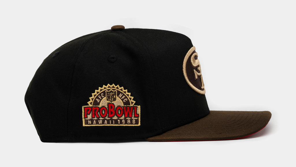 Exclusive Shoe Palace Exclusive San Francisco 49ers Black Walnut 950AF Snapback Mens Hat (Black/Brown) — OS — Side View